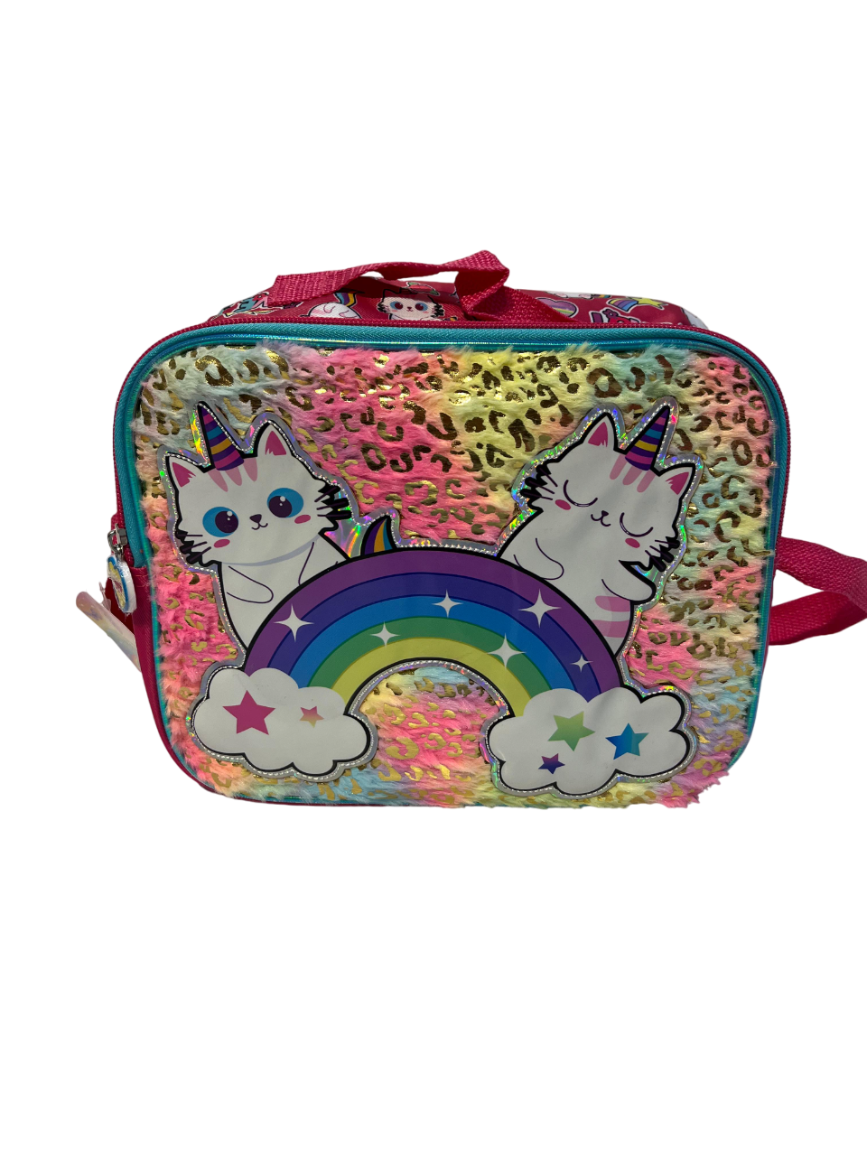 KIT 3 EN 1 MOCHILA PRIMARIA CON LUZ + LAPICERA + LONCHERA GATITO UNICORNIO