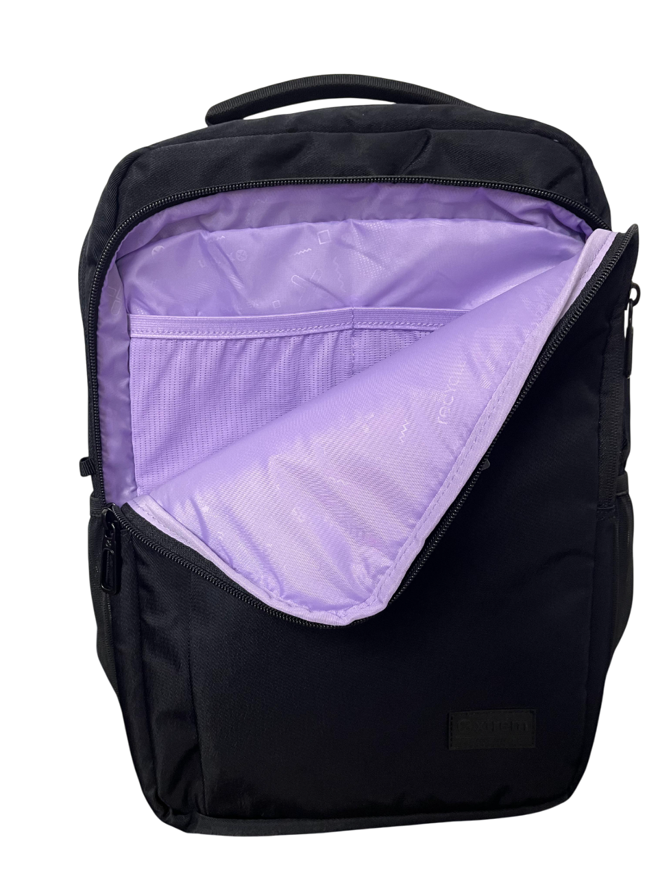MOCHILA JUVENIL PORTA LAPTOP XTREM MOD. SKY 5XT NEGRO- INTERIOR LILA