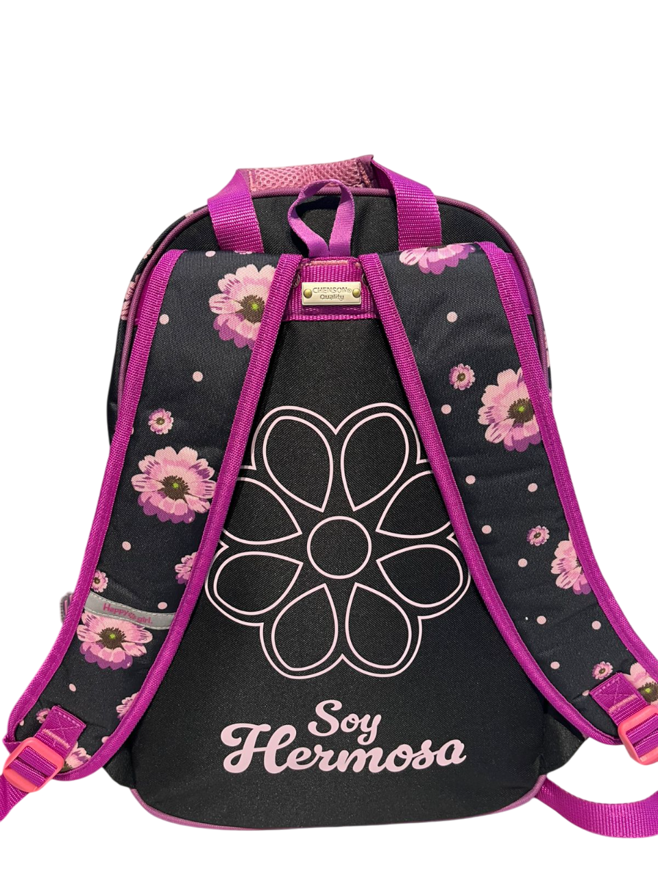 MOCHILA PRIMARIA MOD.HG66520-3 HAPPY GIRL FLOR MORADA CHENSON