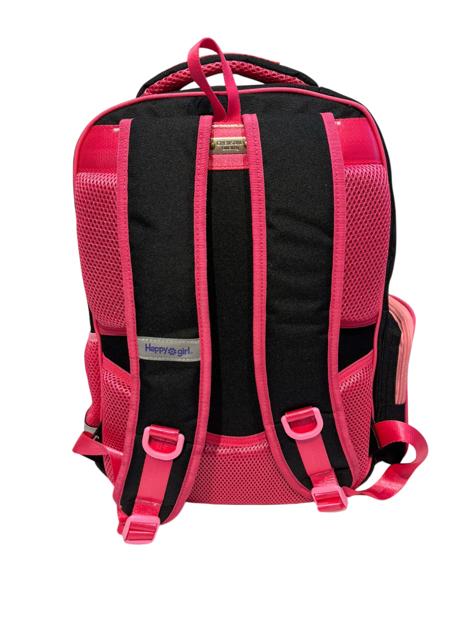 MOCHILA JUVENIL MOD.HG70204-3 HAPPY GIRL NEGRO-ROSA CHENSON