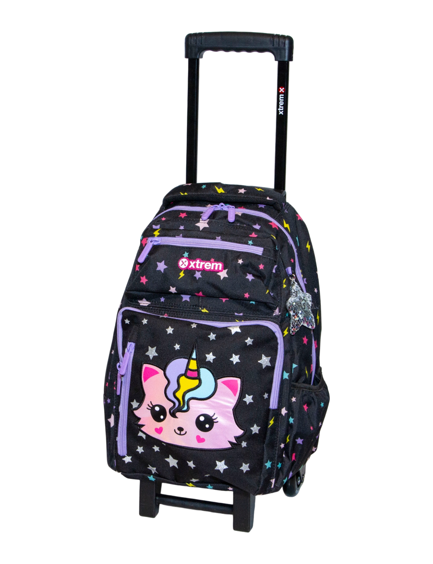 KIT PRIMARIA XTREM MOCHILA CON LLANTITAS, LONCHERA Y LAPICERA KITTY AND STARS