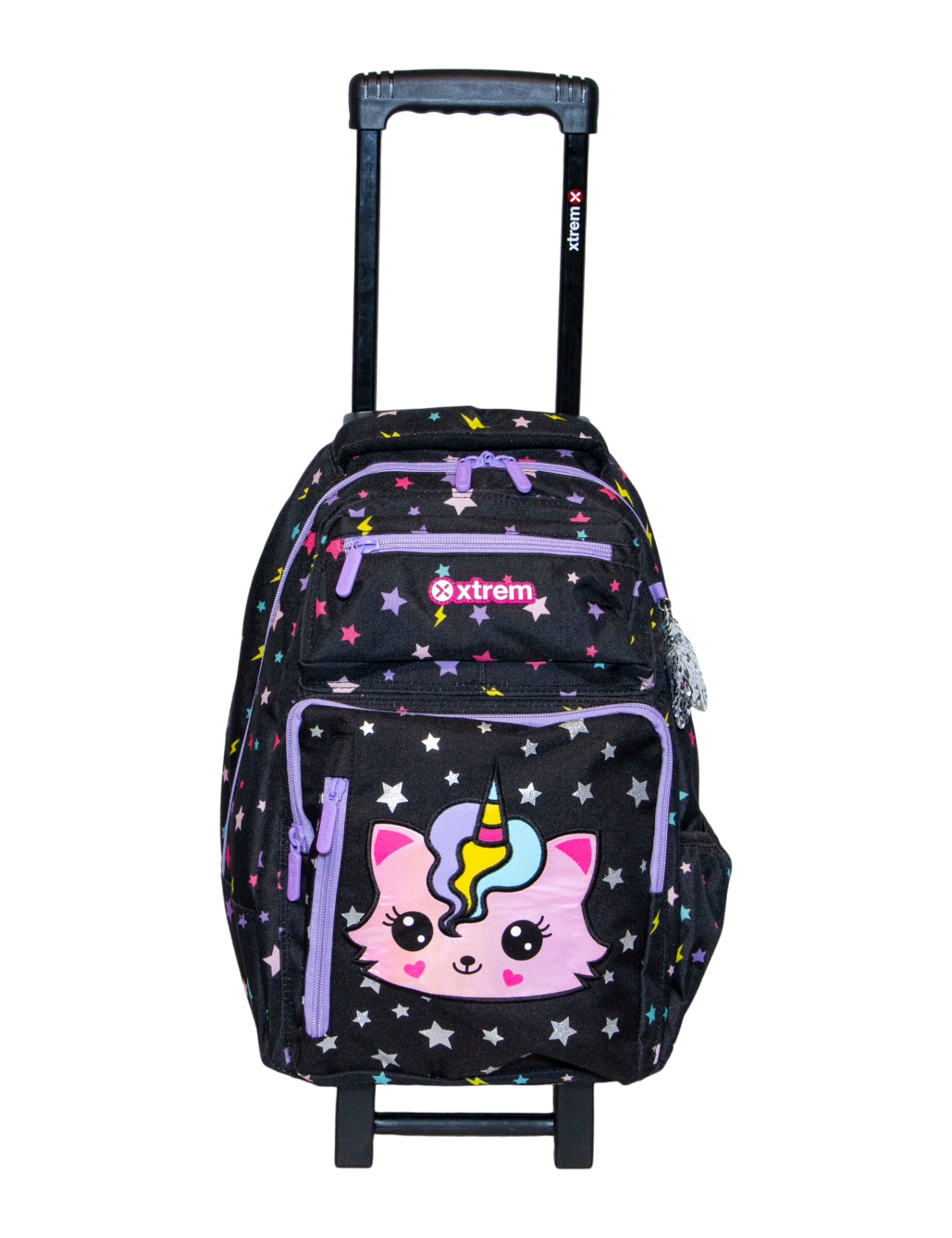 KIT PRIMARIA XTREM MOCHILA CON LLANTITAS, LONCHERA Y LAPICERA KITTY AND STARS