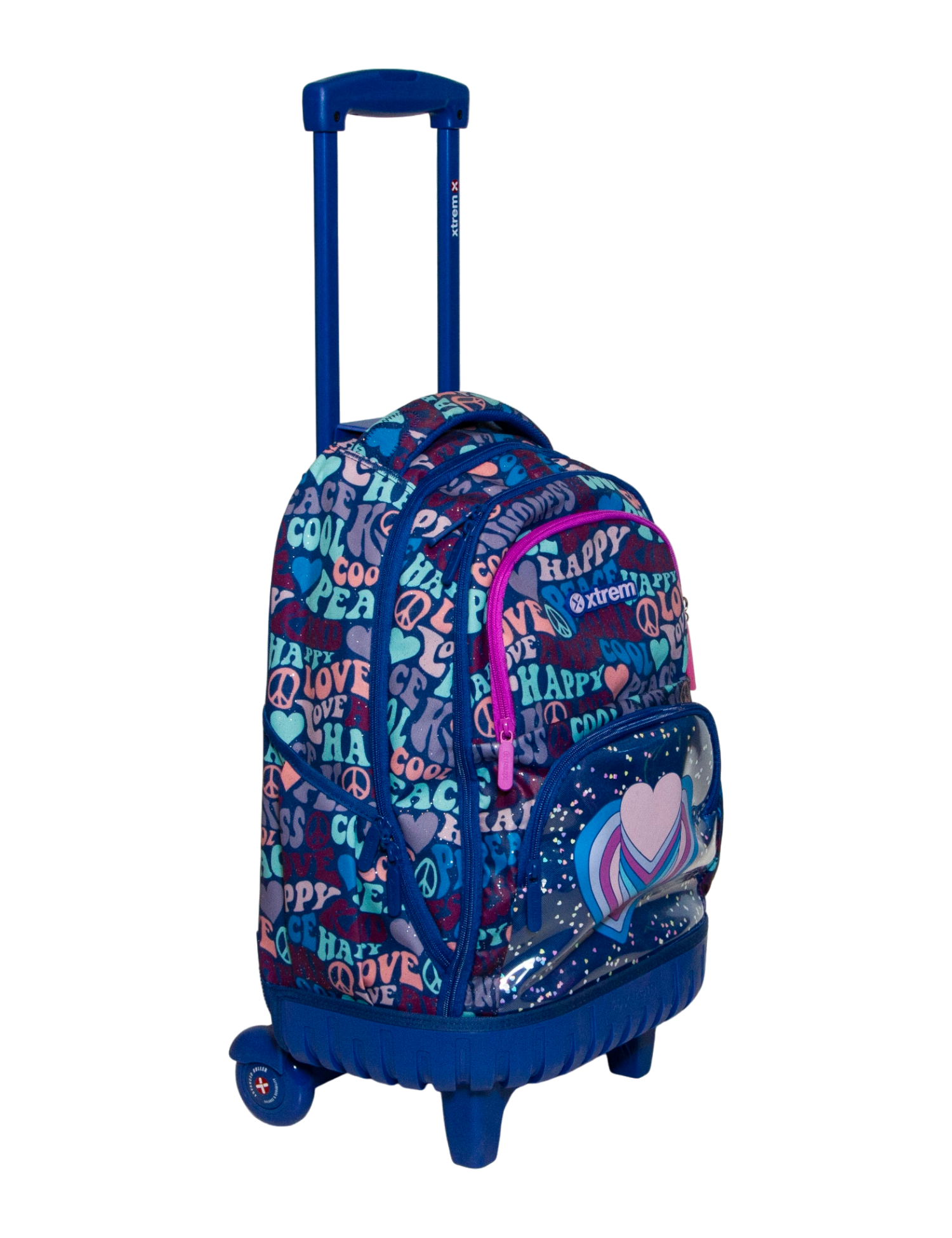 MOCHILA PRIMARIA XTREM CON LLANTITAS CROSS 2.0 BLUE HEART