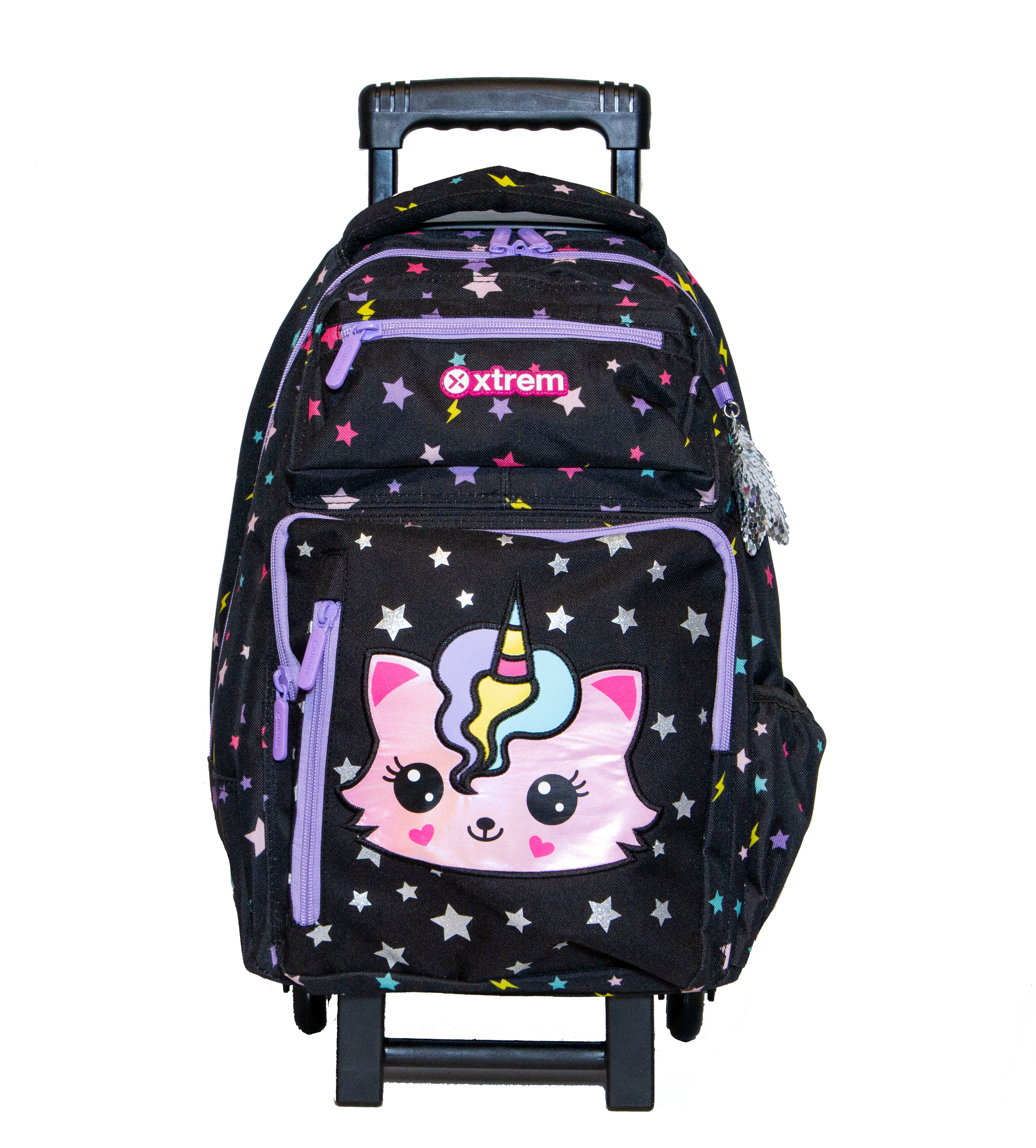 KIT PRIMARIA XTREM MOCHILA CON LLANTITAS, LONCHERA Y LAPICERA KITTY AND STARS