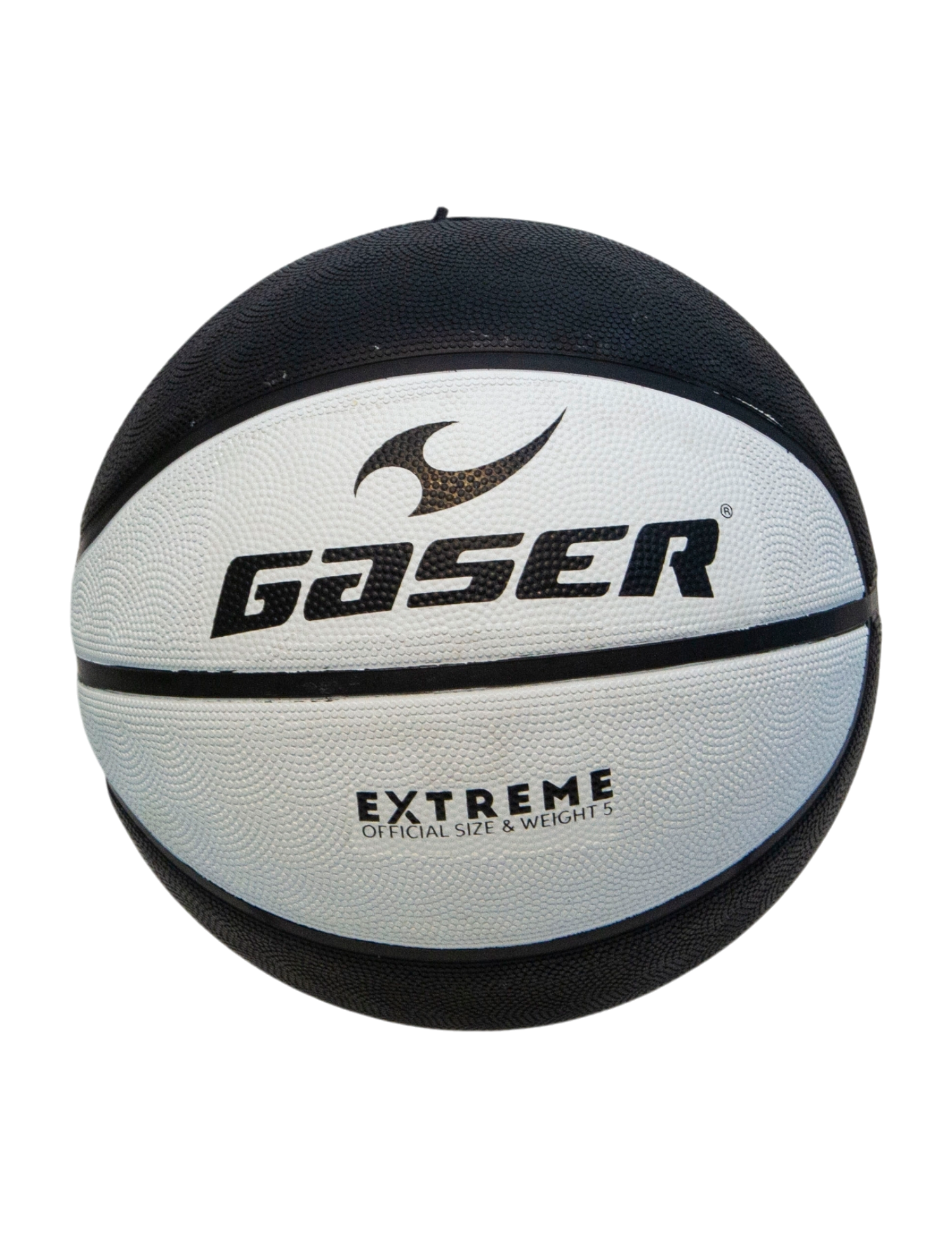 BALON BASQUET GASER BLANCO Y NEGRO