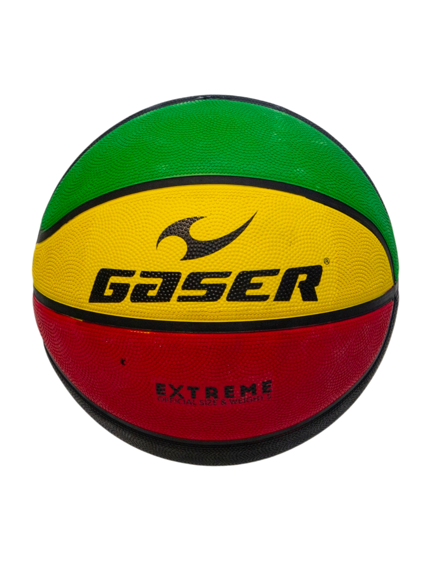 BALON BASQUET GASER VERDE, AMARILLO Y ROJO